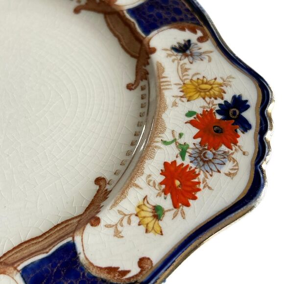 Vintage Rich Mode Crown Jewel No 768985 Blue and Yellow Porcelain Dining Plate - Picture 3 of 6